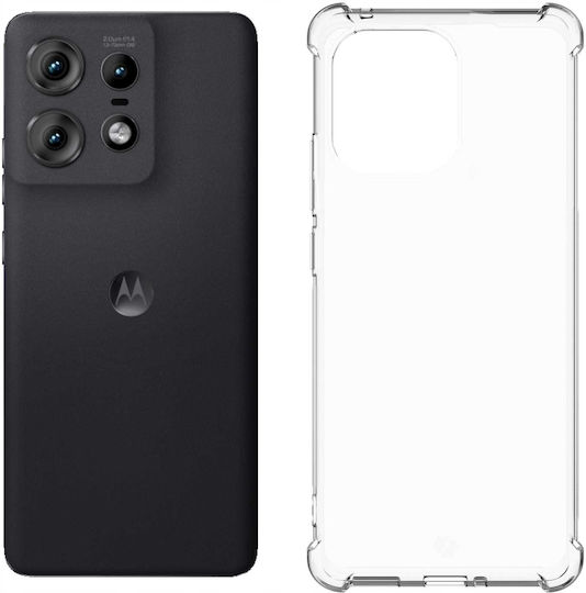 Spacecase Anti-shock Back Cover Σιλικόνης 1mm με Λουράκι Διάφανο (Motorola Edge 50 Pro)