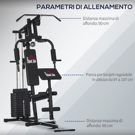 HomCom Fitness Station Многофункционален Уред за Фитнес с Тежести