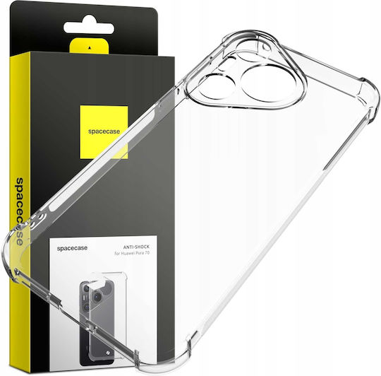 Spacecase Anti-shock Back Cover Σιλικόνης 1mm με Λουράκι Διάφανο (Huawei Pura 70)