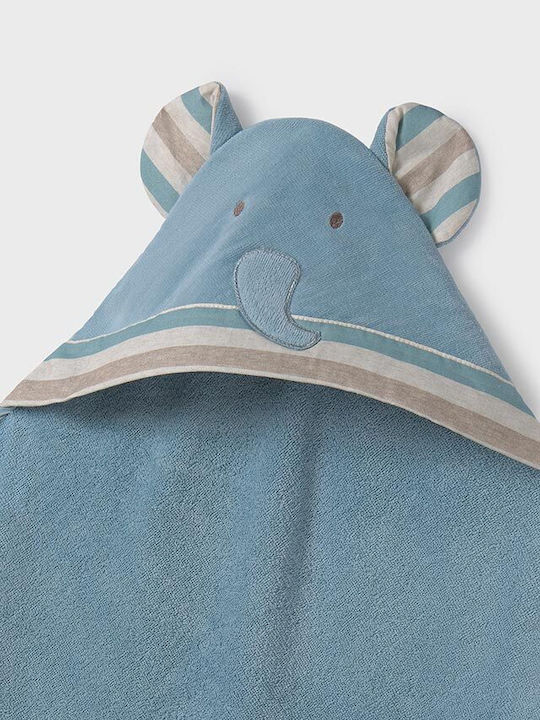 Mayoral Baby Bath Towel Bathrobe Hooded Light Blue 90x90cm