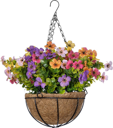 Globostar Artificial Garden Gerbera Hanging Plant 20635 Τεχνητό Κρεμαστό Διακοσμητικό Φυτό Ζέρμπερας Y55cm