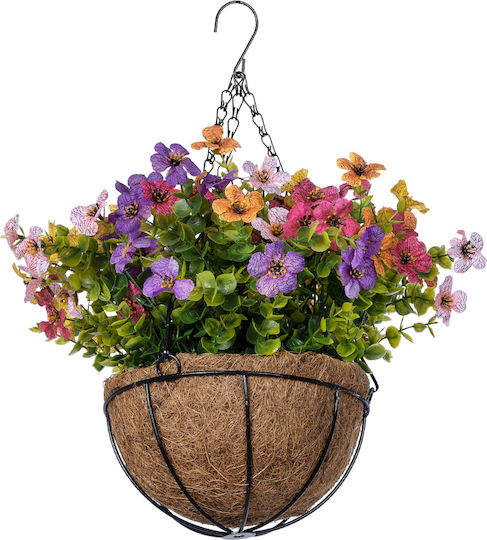 Globostar Artificial Garden Gerbera Hanging Plant 20635 Τεχνητό Κρεμαστό Διακοσμητικό Φυτό Ζέρμπερας Y55cm