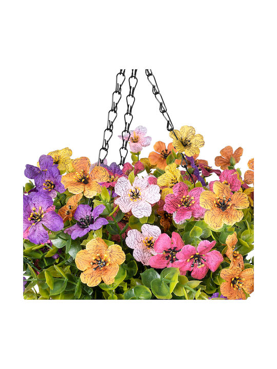 Globostar Artificial Garden Gerbera Hanging Plant 20635 Artificial Hanging Decorative Plant Gerbera Y55cm