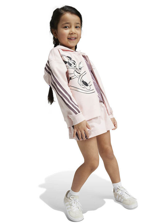 Adidas Kinder-Strickjacke mit Kapuze Rosa