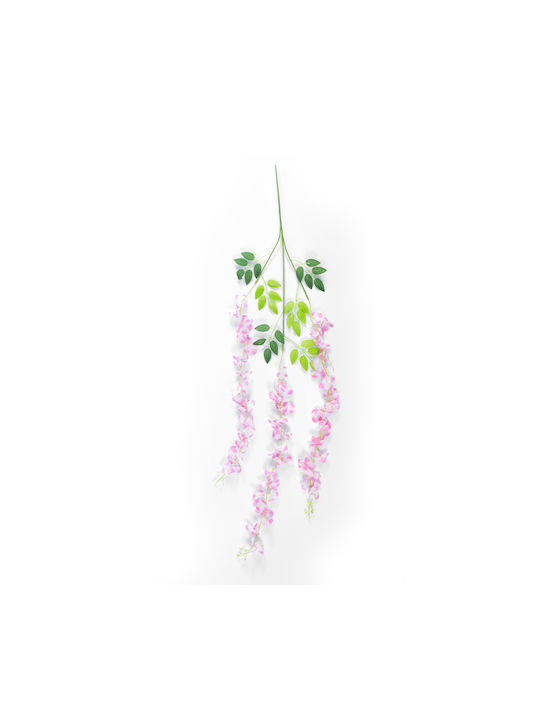 Globostar Artificial Garden Pale Pink Wisteria Flower Branch 21511 Set of 12 Artificial Decorative Wisteria Branches Soft Pink F45 X H120cm