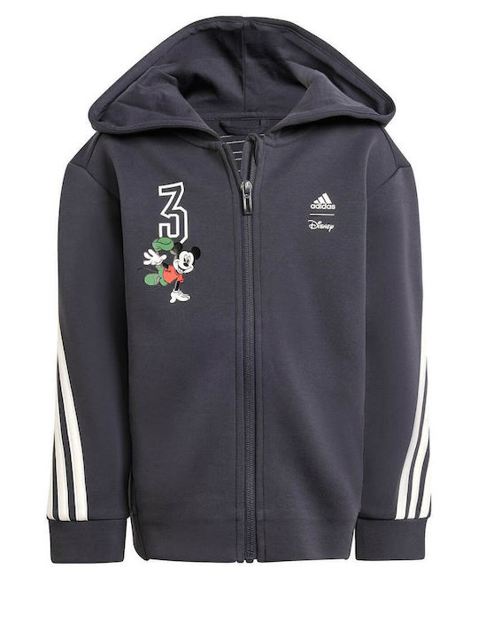 Kinder-Sweatshirt Strickjacke mit Kapuze und Taschen Grau