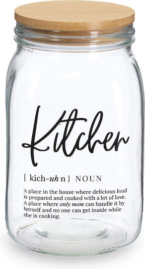 General Use Glass Jar with Airtight Lid Transparent 1400ml