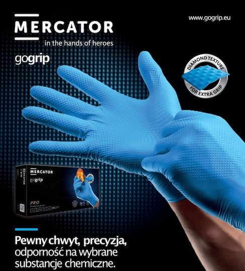 AMiO Gloves for Work Disposable Black Nitrile, Leather/Latex 50pcs