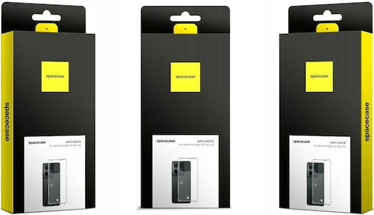 Spacecase Anti-shock Back Cover Σιλικόνης 1mm με Λουράκι Διάφανο (Motorola Edge 50 Ultra)