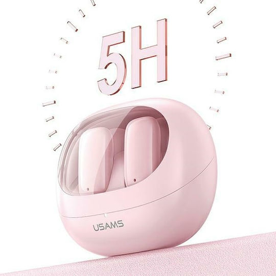 Usams TD22 Ohrstöpsel Bluetooth-Freisprecheinrichtung Kopfhörer mit Ladeetui Rosa