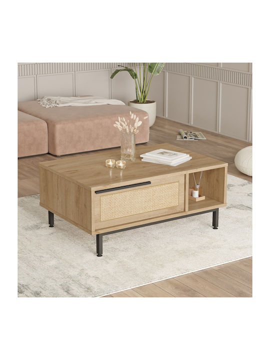 Rectangular Coffee Table Cornwall Wooden Natural L60xW90xH37cm.