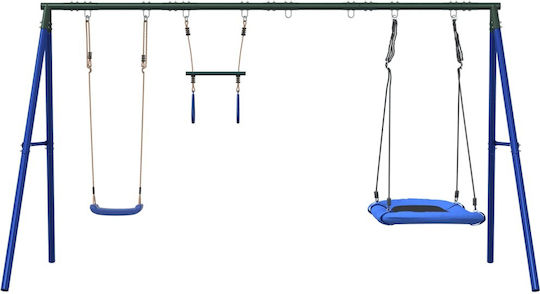 vidaXL Metal Double Swing 185x185x185cm Blue
