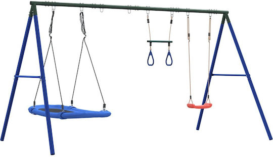 vidaXL Metal Double Swing 185x185x185cm Blue