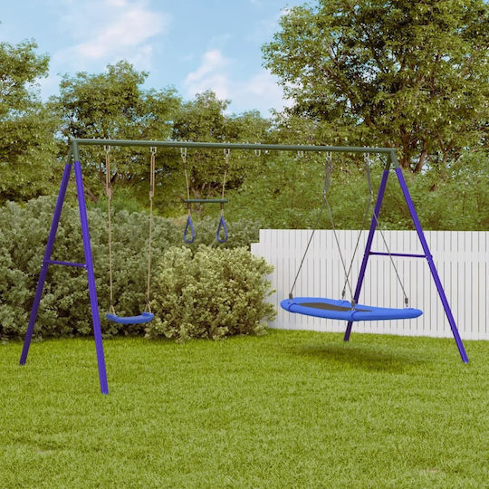 vidaXL Metal Double Swing 185x185x185cm Blue