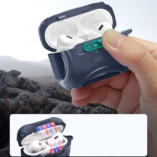 ESR Cyber Flicklock Halolock Hülle Silikon in Blau Farbe für Apple AirPods Pro 2