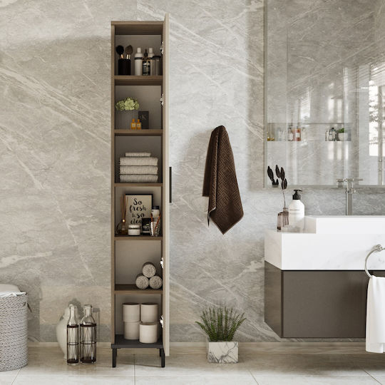 ArteLibre Chelsfield Badezimmersäule Boden H29.5xB29.5xH183.6cm Braun