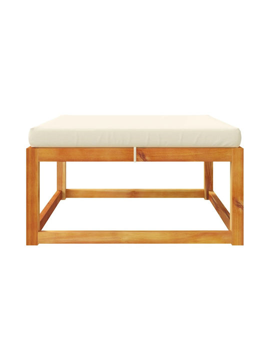 Băncuță De Grădină Din Lemn Tip Cub Pentru Exterior Cu Pernă Maro 65x65x29cm