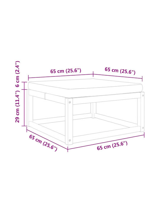 Băncuță De Grădină Din Lemn Tip Cub Pentru Exterior Cu Pernă Maro 65x65x29cm