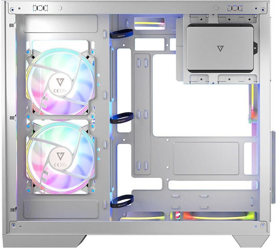 Modecom Panorama ARGB 7F Gaming Midi-Turm Computergehäuse mit Seitenfenster Weiß