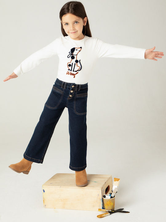 Kinder Schlaghose Jeans Marineblau