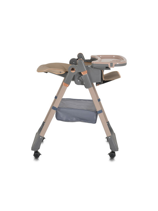 Moni Lindo Foldable Baby Highchair With Adjustable Height Beige