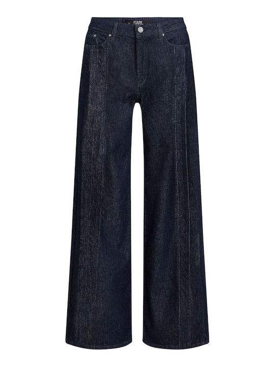 Karl Lagerfeld Femei Denim Pantaloni largi Denim închis la culoare