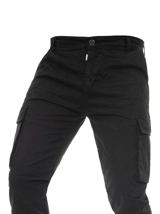 Senior Men's Trousers Cargo Elastic Black