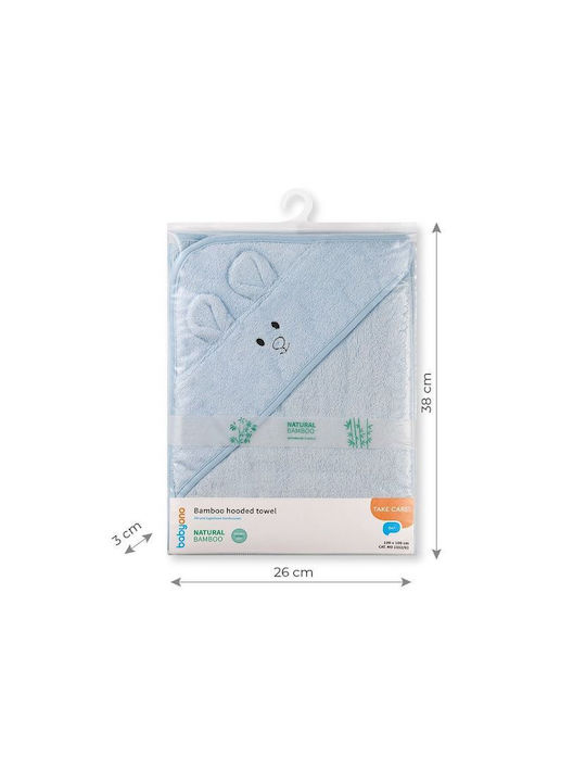 Babyono Baby Hooded Bath Towel Blue 100x100cm