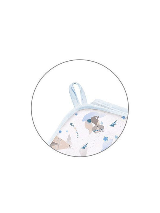 Babyono Βρεφική Κάπα-Μπουρνούζι με Κουκούλα Blue 100x100εκ.