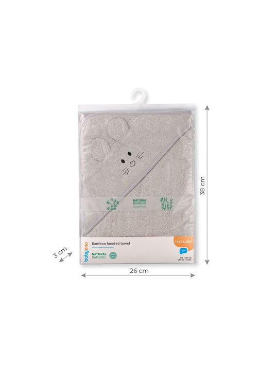 Babyono Baby Hooded Bath Towel Gray 100x100cm