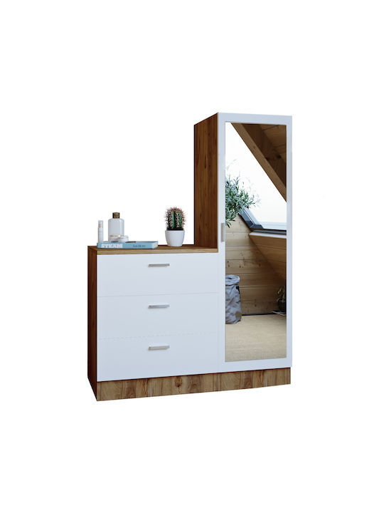 Masă de machiaj din Lemn Masiv Pine/White 100x47x72buc