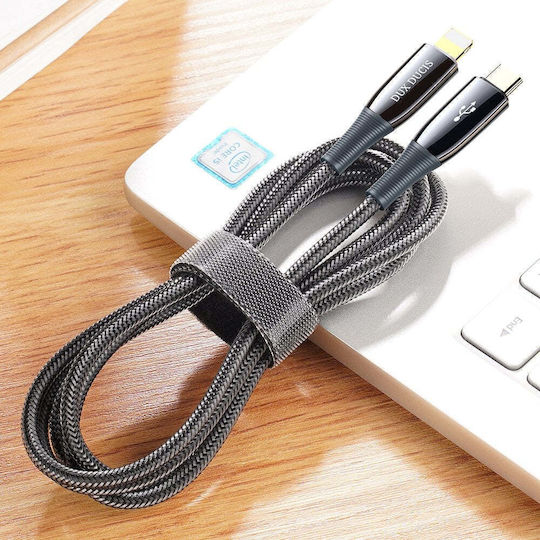 Dux Ducis K-IV LED / Braided la Cablu Lightning 18W Negru 1.2m