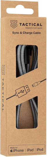 Tactical Fast Rope Aramid Плетена USB-A към Lightning кабел Сив 1м (57983104172)