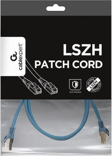 Cablexpert S/FTP Cat.6a (Gigabit) Καλώδιο Δικτύου Ethernet 1m Μπλε