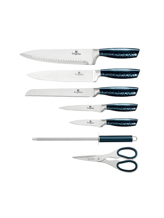 Berlinger Haus Metallic Line Aquamarine Knife Set With Stand of Stainless Steel BH-2460 7pcs