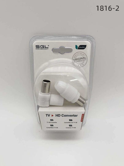 SGL Βύσμα Coaxial male/female 2τμχ Λευκό 098647