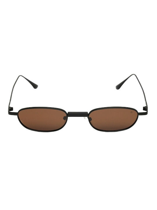 AV Sunglasses Megan Sunglasses with Black Metal Frame and Brown Lens