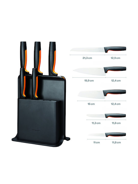 Fiskars Messerset mit Block aus rostfreiem Stahl