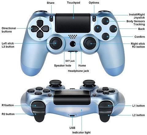 Doubleshock Ασύρματο Gamepad για PS4 Titanium Blue