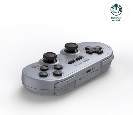 8Bitdo SN30 Pro Hall Edition Wireless Gamepad with Hall Effect Sticks for Switch Gray