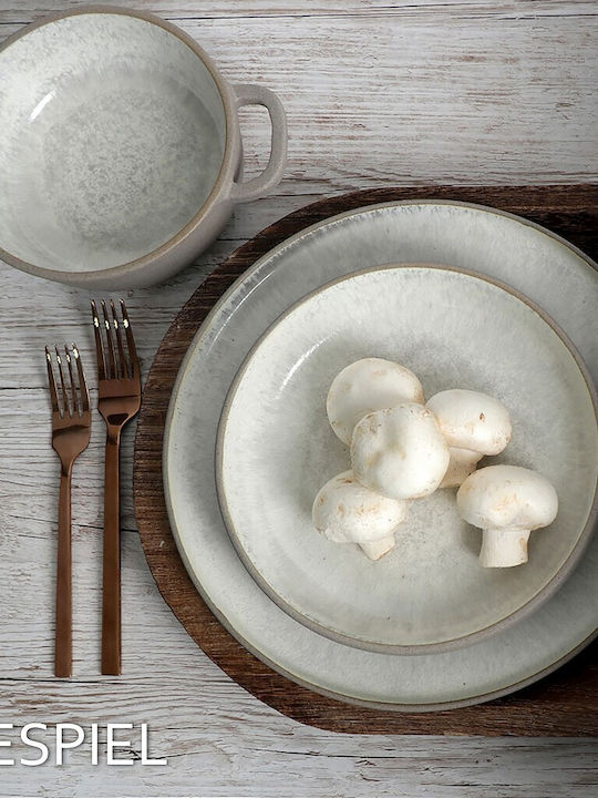 Espiel Spirit Plate Soup Ceramic Beige with Diameter 15.3cm