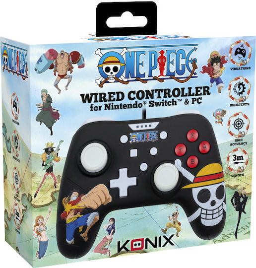 Konix One Piece Ενσύρματο Gamepad για Switch Μαύρο