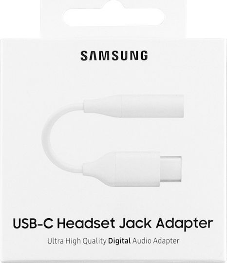 Samsung Μετατροπέας USB-C male σε 3.5mm female Λευκό 1τμχ EE-UC10JUWEGUS