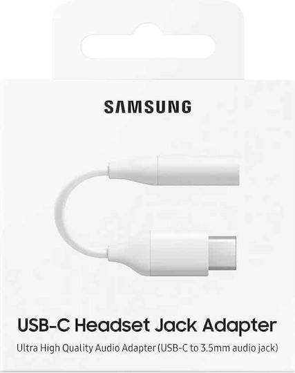 Samsung Μετατροπέας USB-C male σε 3.5mm female Λευκό 1τμχ EE-UC10JUWEGUS
