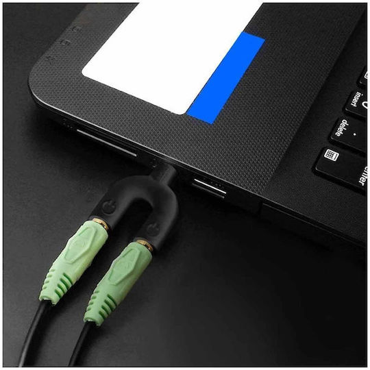 Powertech Convertor 3.5mm masculin în 3.5mm 2x femelă 1buc CAB-J040