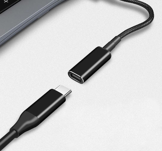 Powertech to 5.5x2.5mm 15cm Convertor DC masculin în USB-C feminin 1buc