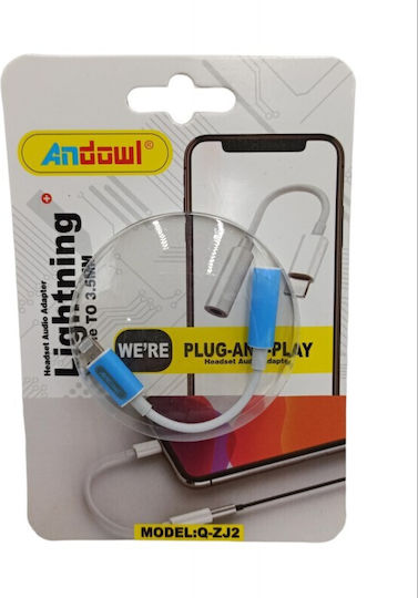 Andowl Q-ZJ2 Converter Lightning male to 3.5mm female White 1pcs