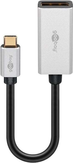 Goobay Μετατροπέας USB-C male σε DisplayPort female Γκρι 1τμχ 60195