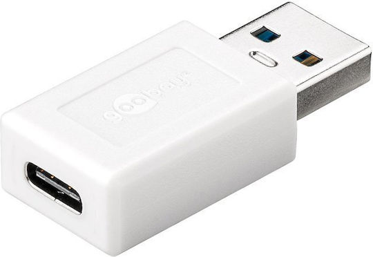 Goobay Convertor USB-A masculin în USB-C feminin Alb 1buc 55225