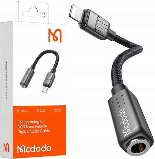 Mcdodo Конвертор Lightning мъжки към 3.5mm женски Черен 1бр CA-5010